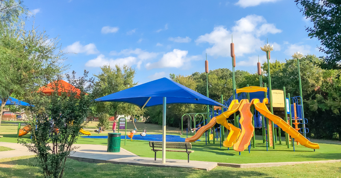 Texas playground with artificial turf