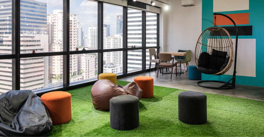 Office space with commercial turf