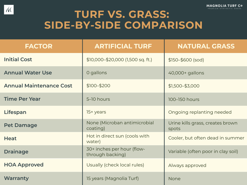 Infographic: Turf vs. Grass: Complete Comparison for Texas and Florida Homeowners

