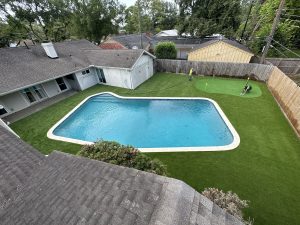 Luxurious Poolside Artificial Grass Installation in Houston