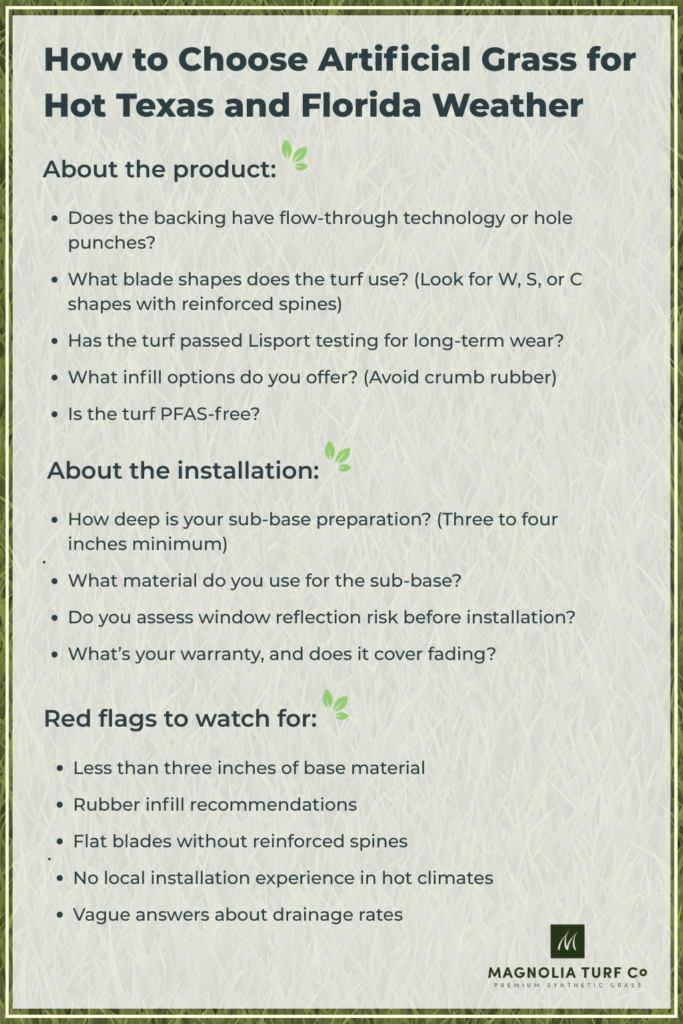 Infographic: Does Artificial Grass Get Too Hot? A Florida Installer’s Honest Answer