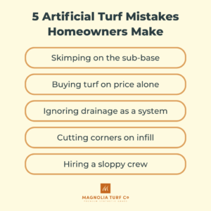 Infographic: 5 Artificial Turf Mistakes Homeowners Make (And How to Avoid Them)